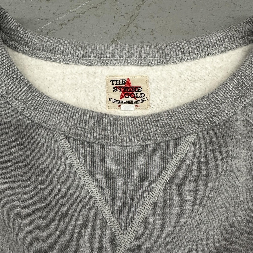 The Strike Gold Sweatshirt Mens Large Gray Heavyweight Fleece Crewneck Japan